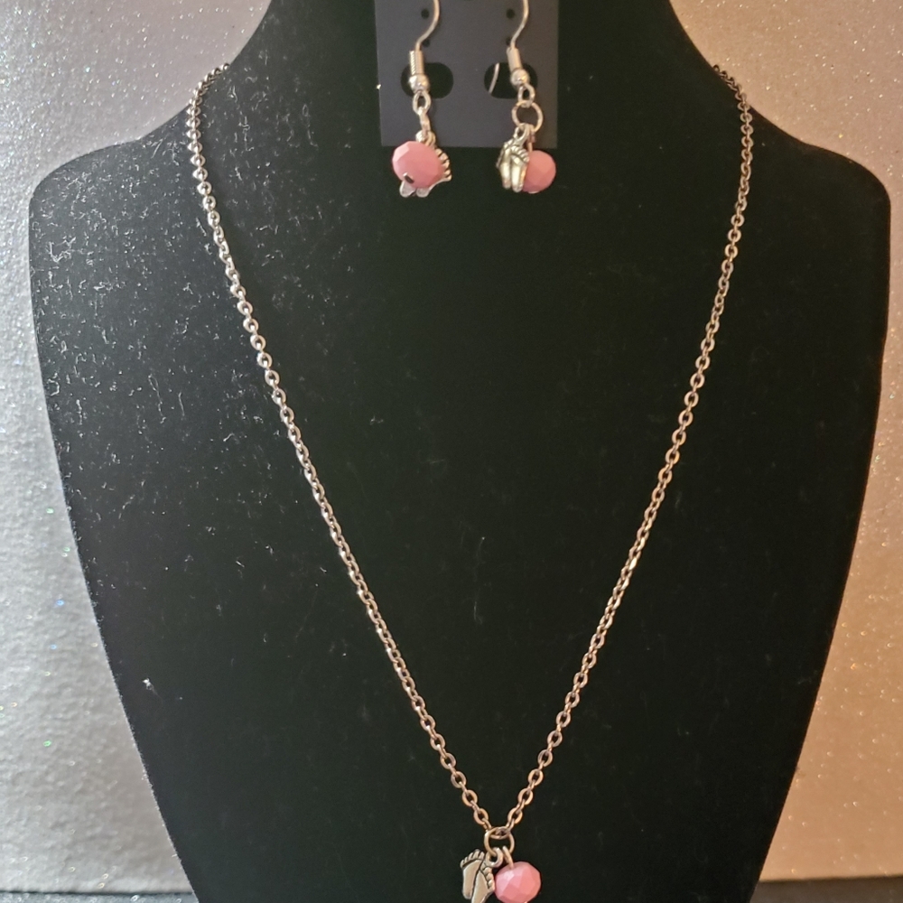 Gender Reveal Necklace and Earring Set